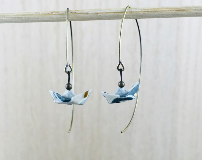 Origami boats earrings