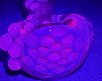 UV Reactive Honeycomb Glass Spoon 4"