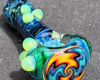 Wig Wag Pipe Green Slyme 3.7"