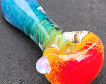 Mini Rainbow Pipe Ghost White Accents 3.2"