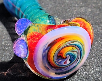 Large Rainbow Wig Wag Pipe Pink Slyme Accents 4.2"