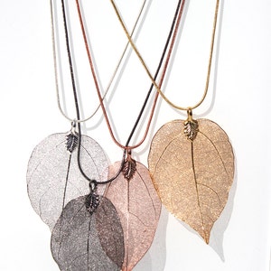 Real leaf necklace with an 80 cm snake chain.  Made from a real Australian leaf