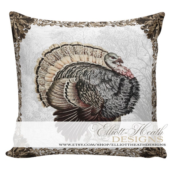 Thanksgiving Pillow, SHIPS TODAY, Turkey Pillows, Farmhouse Pillows, Harvest Pillows, Gift Under 50, Country Pillows, Throw Covers, #TH0023