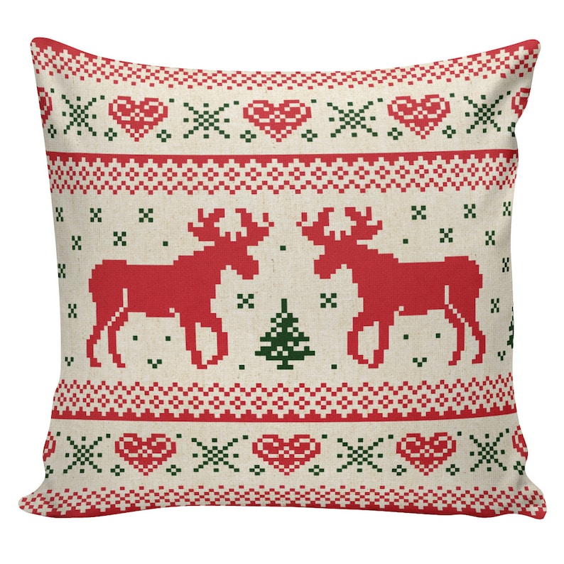 Holiday Pillow Cover Swedish Scandinavian Christmas Sampler Etsy