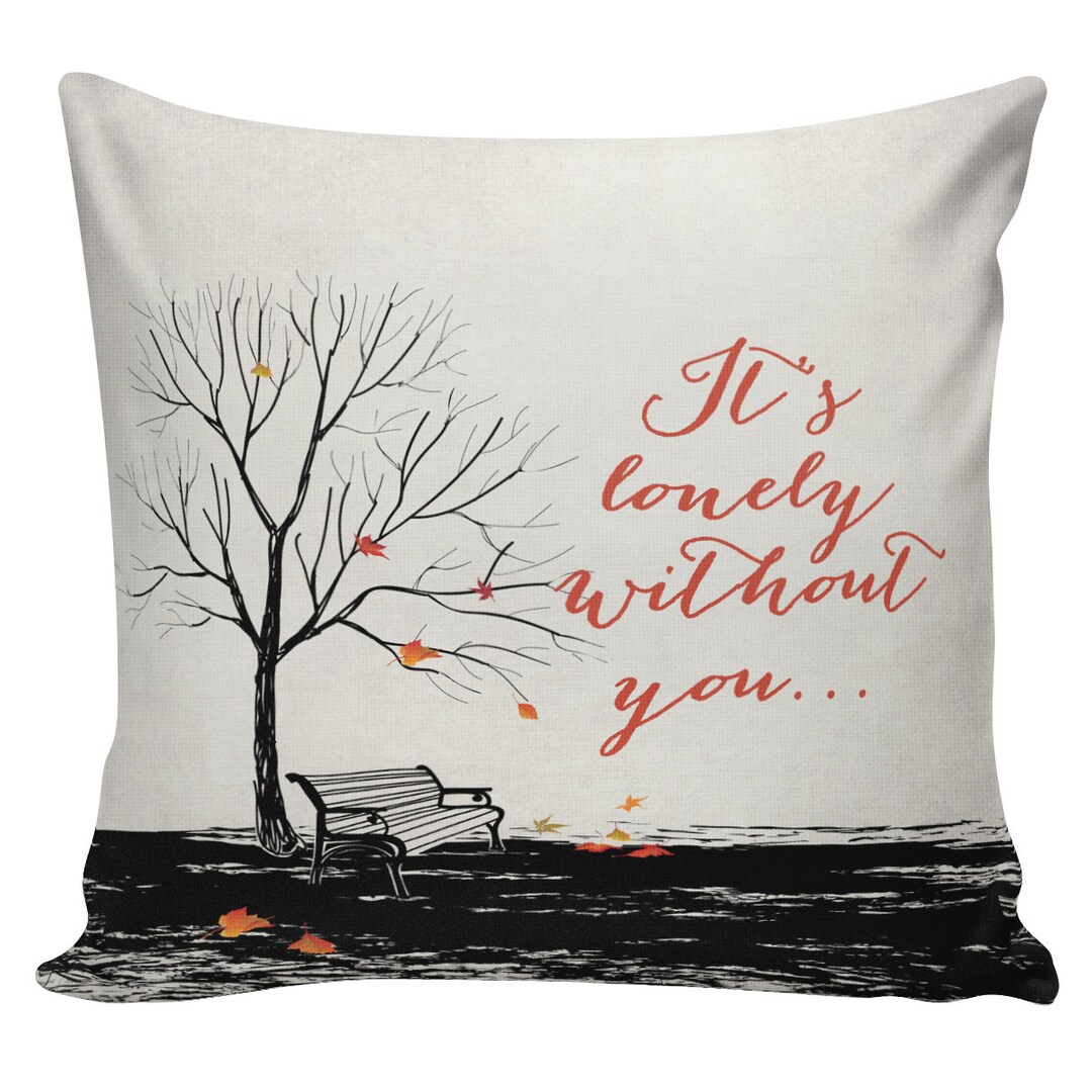 Pillow Love Personalized Anniversary or Just Waiting for Someone Gift Cotton and Burlap Pillow ...