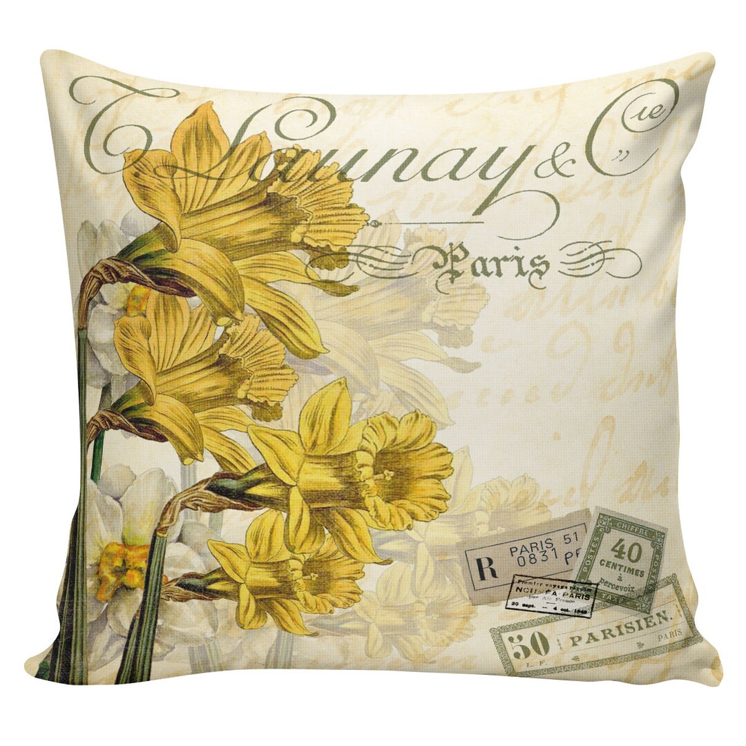 Easter Pillows Daffodils Spring Pillows Throw Pillow Etsy