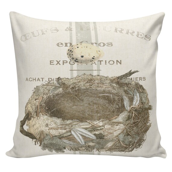 Easter Pillows Egg Nest Pillows Easter Decor Burlap Pillow Etsy