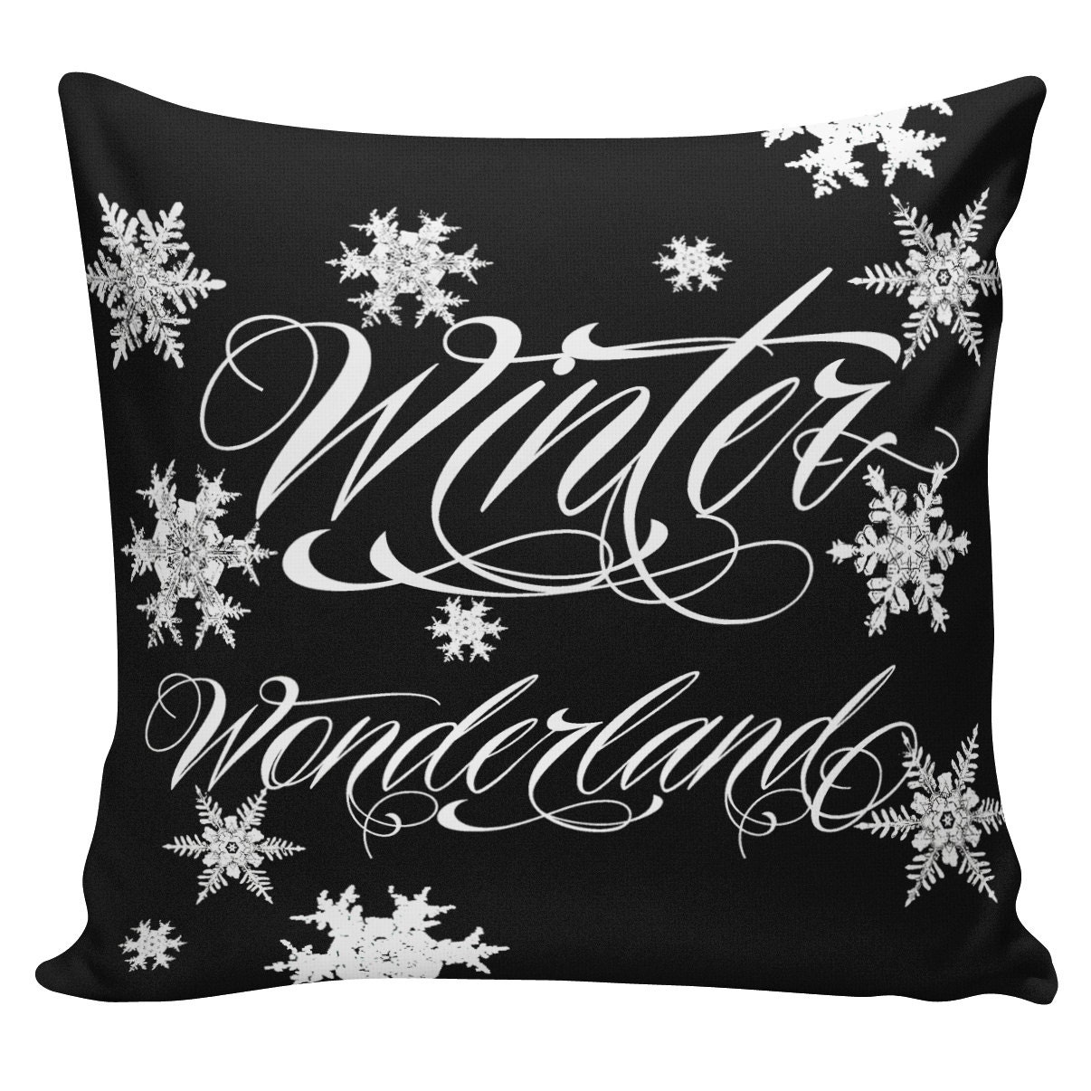 Holiday Pillow Christmas Black and White Winter Wonderland Etsy