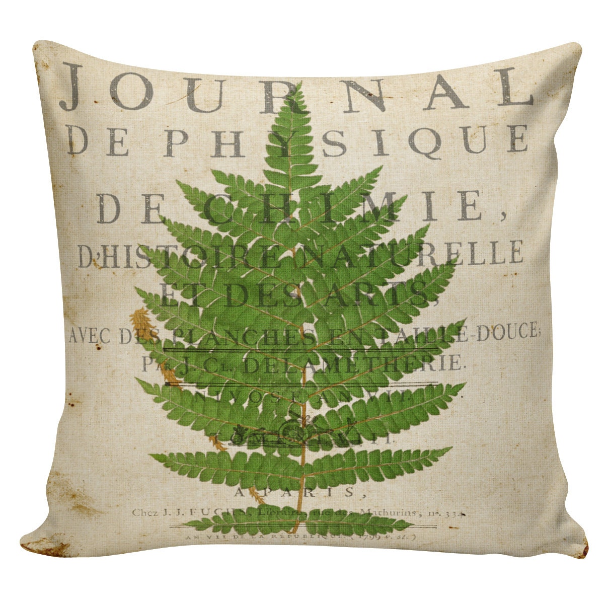 Pillow Cover Spring Throw Pillow Cushion Cover Botanical Fern Etsy