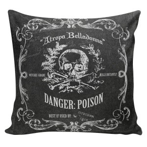 Halloween Pillow Vintage French Burlap Pillow Cover Halloween Chalkboard Poison Label Cotton Throw Pillow Cover #HA0071