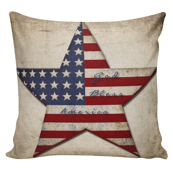 Items similar to 4th of July Throw Pillow Cover Vintage Americana God Bless America Antique