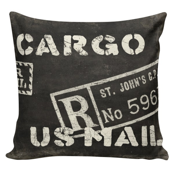 Industrial Pillow Vintage Pillow Cover Cargo Crate US Mail Cotton Throw Pillow Cover #MI0005 Elliott Heath Designs