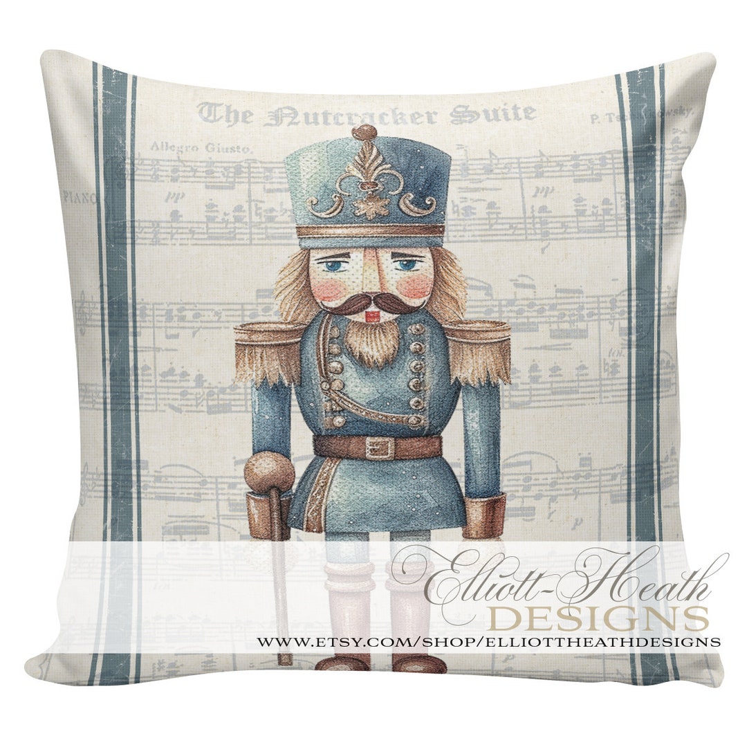 Blue Christmas Pillows Santa Pillows Nutcracker Suite Etsy