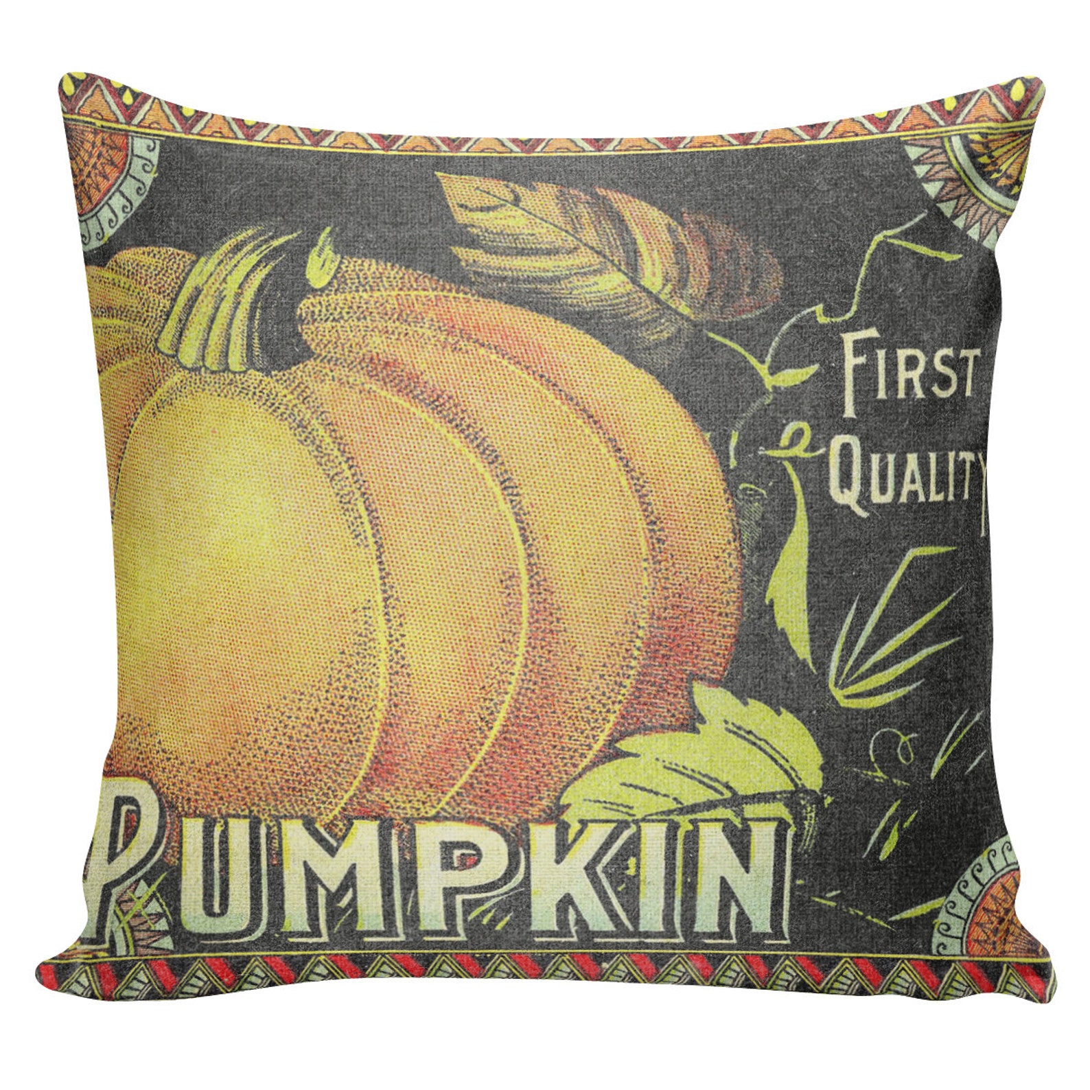 Pumpkin Pillows Fall Pillow Vintage Burlap Pillow Cover Etsy