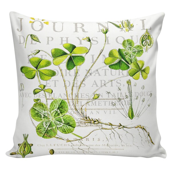St Patricks Day Pillow Throw Pillow Cushion Cover Shamrock Lucky Irish 100% Cotton Pillow Covers #EHD0004 Elliott Heath