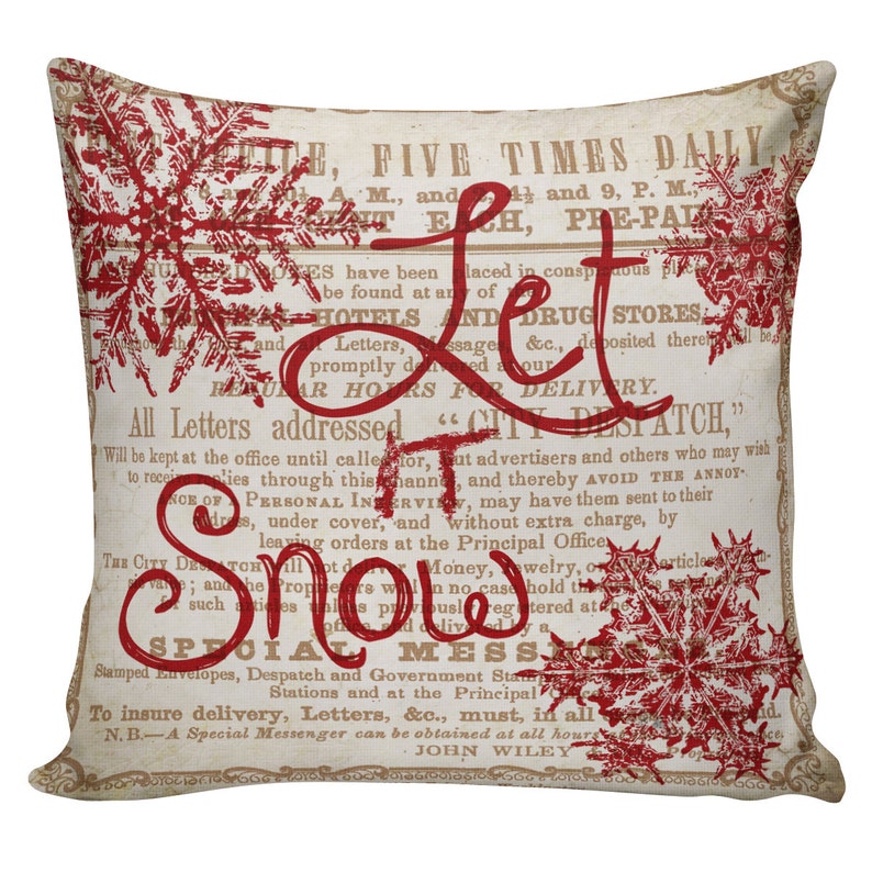 Holiday Decor Throw Pillow Cover Vintage French Style Burlap Etsy