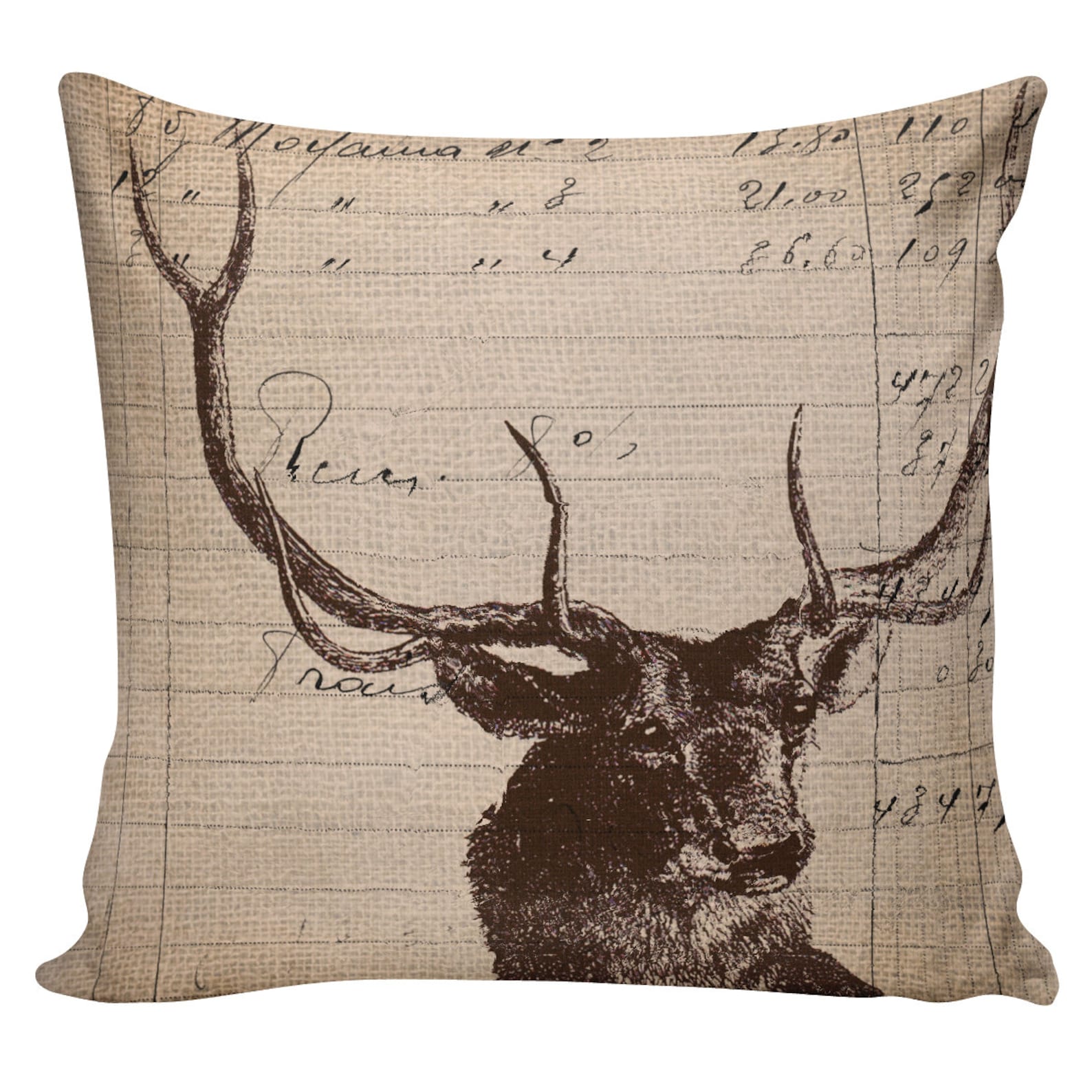 Throw Pillow Cover Vintage French Pillow Cabin Deer Antique Etsy