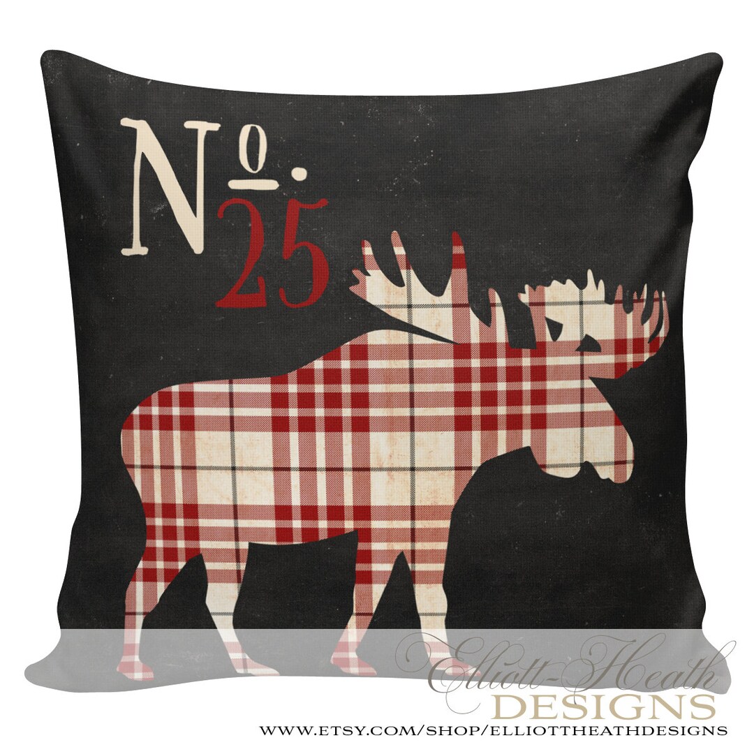 Christmas Chalkboard Pillow SHIPS TODAY Moose Pillows Etsy