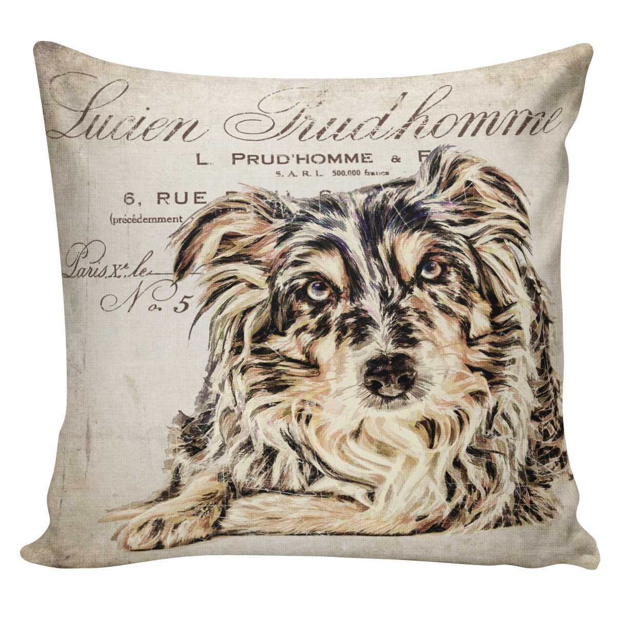 Pillow Australian Shepherd Aussie Gift Cotton and Burlap Etsy