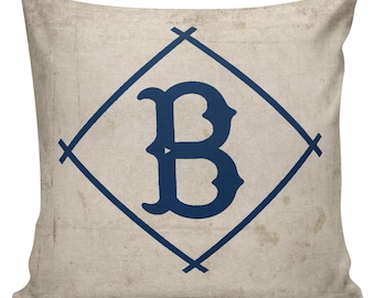 Antique Baseball Print Brooklyn Dodger Vintage Ticket Stub Cotton Throw Pillow Cover #BB0021