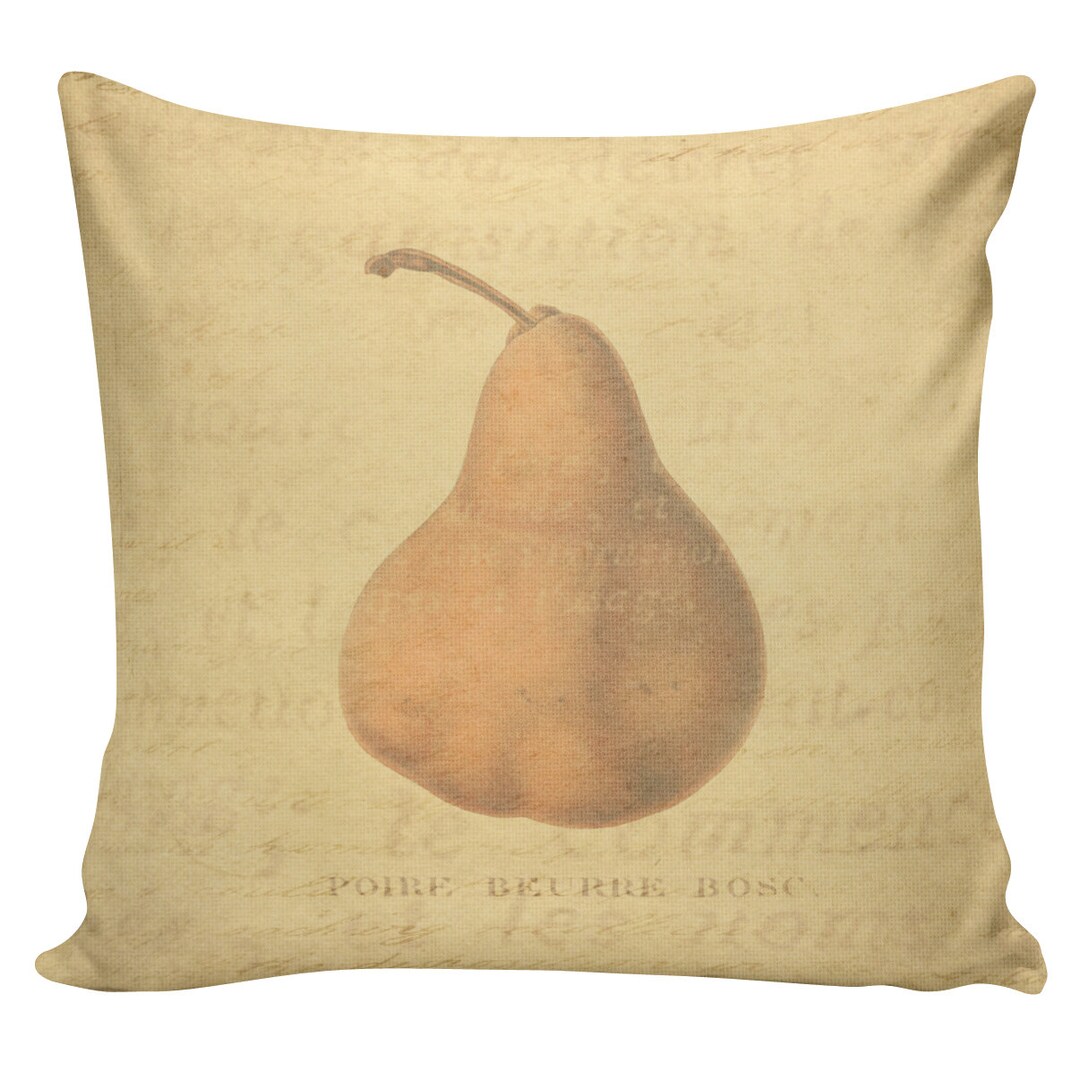 French Pillow Vintage French Pillow Pear Antique Document Etsy