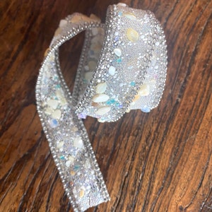Crystal Rhinestone Sash Applique: Iron On/Sew On Wedding Belt Trim