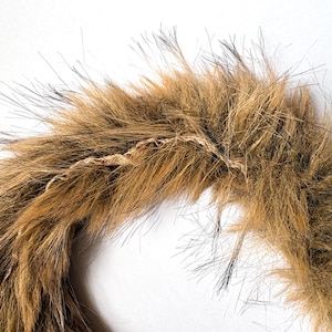 フェイクアライグマファートリム：ブラウン（先端はブラック）、幅8cm