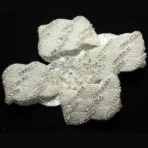 Rhinestone Crystal Trim, Elegant Rhinestone Appliques, Sparkling Rhinestone Trim For Sashes, Beaded & Iron-On Trims