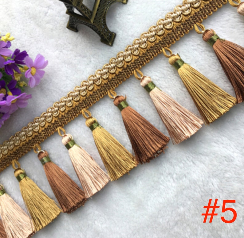 1 Meter Tassel Trim Color Tassel Trim Cotton Blend Trim Etsy
