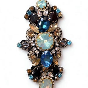 Applique con strass colorati personalizzati / Cluster di cristalli gioiello, incolla e cuci (1 pezzo)