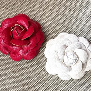 Large Faux Leather Rose Flower - 4" Craft Supply - Hair & Shoe Accessories