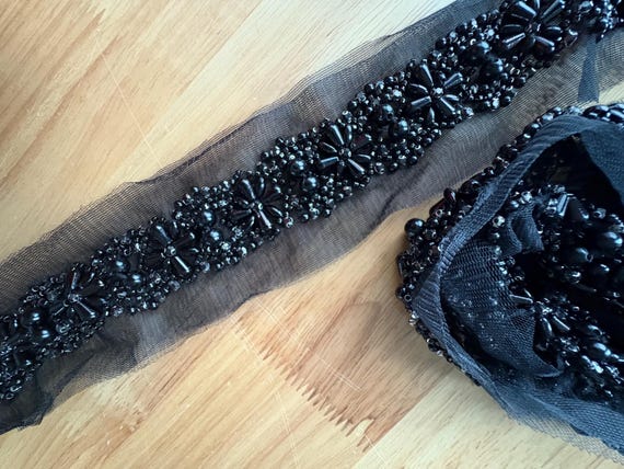 black beaded trim for dresses Nicola main image 1
