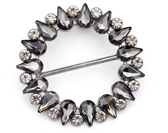 Rhinestone Crystal Belt Slider, Bridal Wedding Buckle (38mm)