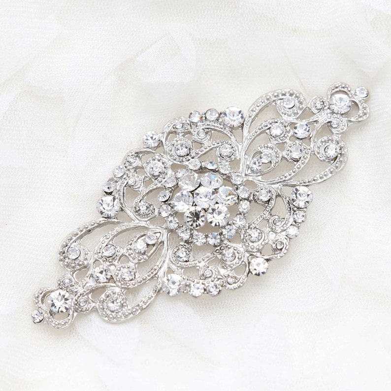 Pearl Rhinestone Crystal Belt Buckle, Blue Crystal Button Buckle, Wedding Dress Belt Buckle, Rhinestone Sew On Button Buckle image 3