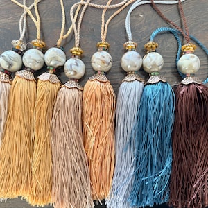 Pompon perlé, décoration d'intérieur de style vintage, pompon, pompon porte-clés, pompon perlé à coudre
