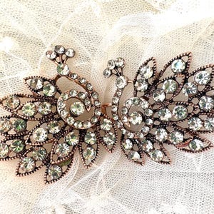 Cierres de gancho y ojal de pavo real: conectores y hebillas de diamantes de imitación dorados y plateados