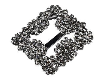 1 Piece - black rhinestone crystals slider, Crystal buckle,Belt buckle, Sash buckle, Wedding buckle, Gift buckle, napkin ring