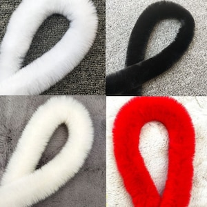 3 Meters - 5cm Sewing Supply Material, FAUX RABBIT fur trim for sewing,Cream Black Red Off White Fur Trim Sewing Craft, FAUX fur trim