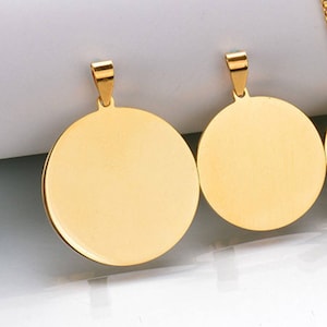 5 Pcs 18K Gold Plated Pendant Blank: Stainless Steel Stamping Supplies