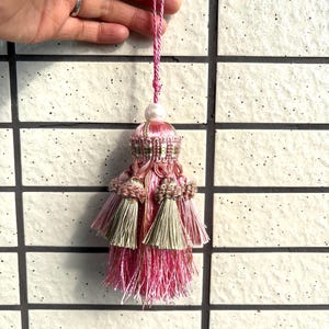 Pink Tassel, Short Key Tassel, Tassel For Furniture and Home Decor,  Bulky Tassel, Boho Keychain Tassel
