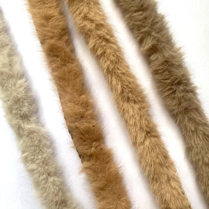 2 Meters -  Brown Fur Trim, Faux Fur Trim, Long Fur, Faux Fur stripe, Furry stripe, Black Fur Trim, White Fur Trim, Trimming For Textile
