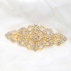 Rose Gold Rhinestone Buckle: Jeweled Connector for Brooches & Sashes
