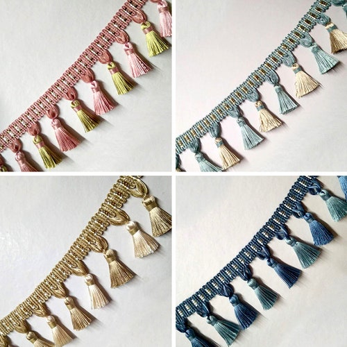 1 Meter Tassel Trim Color Tassel Trim Cotton Blend Trim Etsy