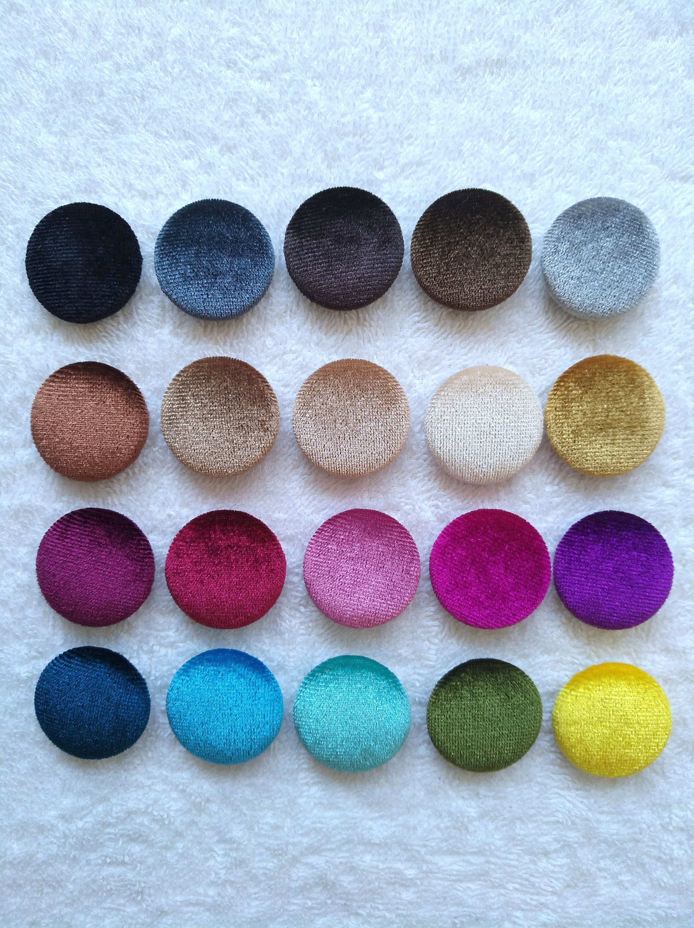 Velvet Buttons: Round Fabric Beads for Jewelry Making (3-10Pcs)
