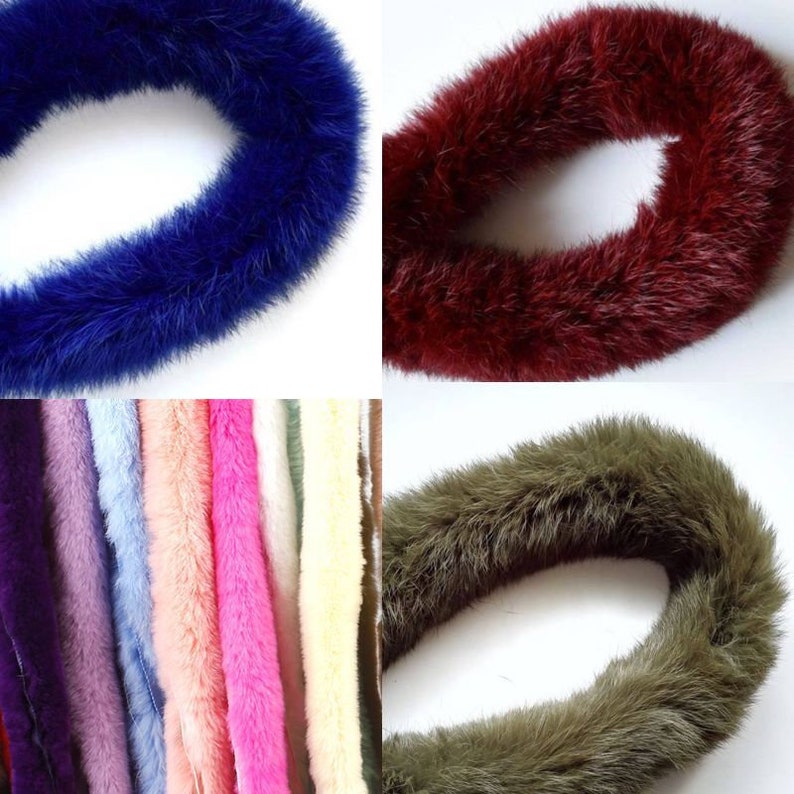 Dark Green Fur Trim Furry stripe Rabbit Fur stripe Rabbit Fur Trim Large Fur Stripe Burgundy Fur Trim Blue Fur Trim Sewing Craft