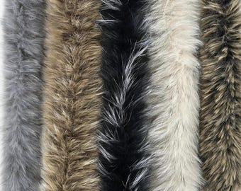 Faux Fur Fringe Trim: 7-8cm Wide, Burgundy, Pink, Grey, Purple, White