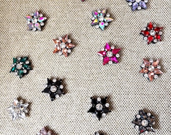 Strass Stern Applikation - Aufnäher aus Kristallen, bunte Akzente (10 Stück)