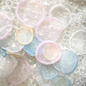 20 Piece, Wedding flowers, Organza Flower, Sewing petals, Headpiece Craft, Wedding Decoration, Jewelry Material