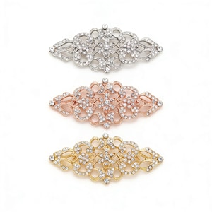 Hebilla versátil de diamantes de imitación, ideal para broches, cinturones, accesorios para el cabello y joyas. Cristales en plata y oro