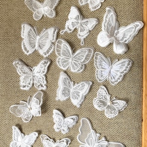10 Piece Random Mix Assorted Wedding Lace Butterfly, Lace Pearl Butterfly, Headpiece Craft, Wedding Decoration, Jewelry Material